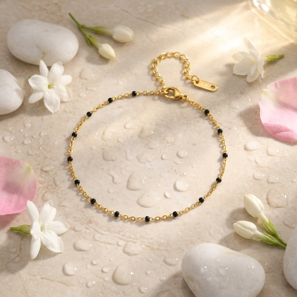 Tessa Midnight Bead Anklet