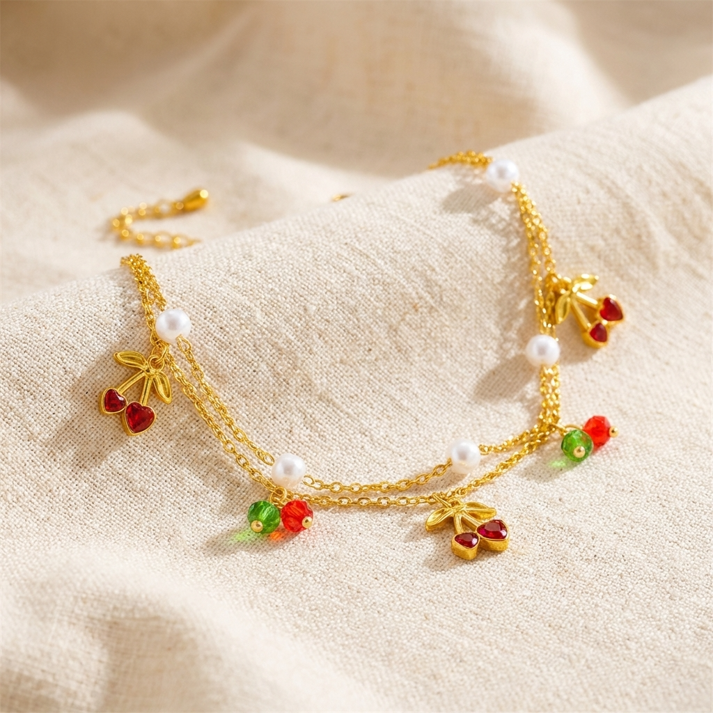 Rosetta Cherry Anklet