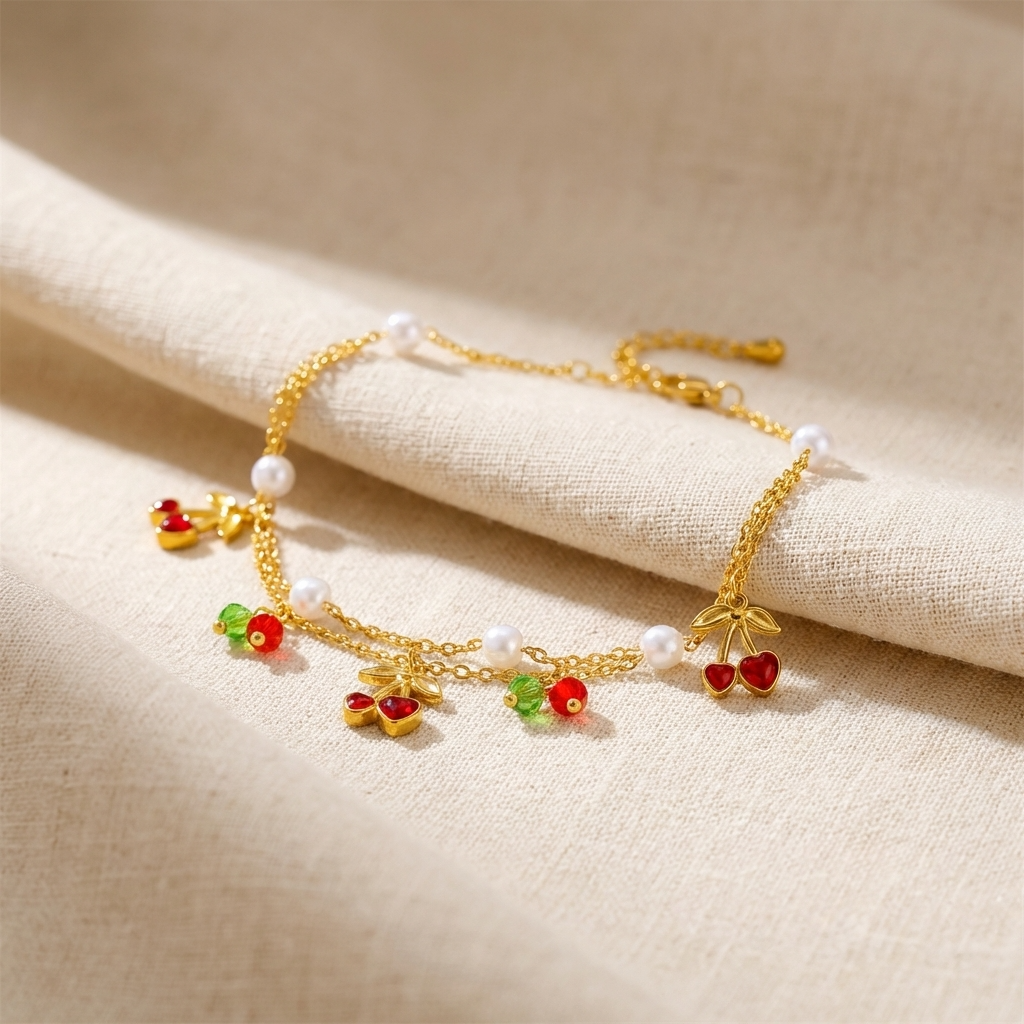 Rosetta Cherry Anklet