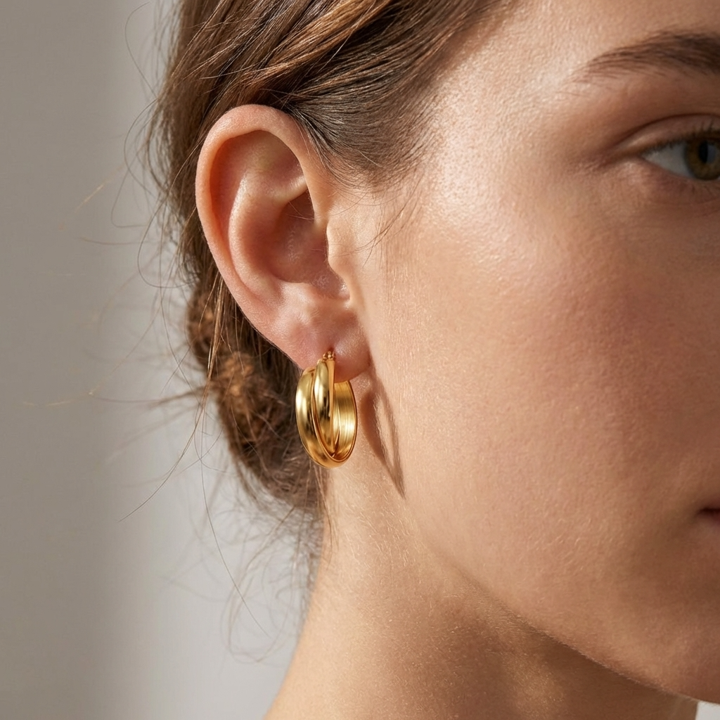 Talia Sleek Gold Hoops