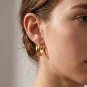 Talia Sleek Gold Hoops