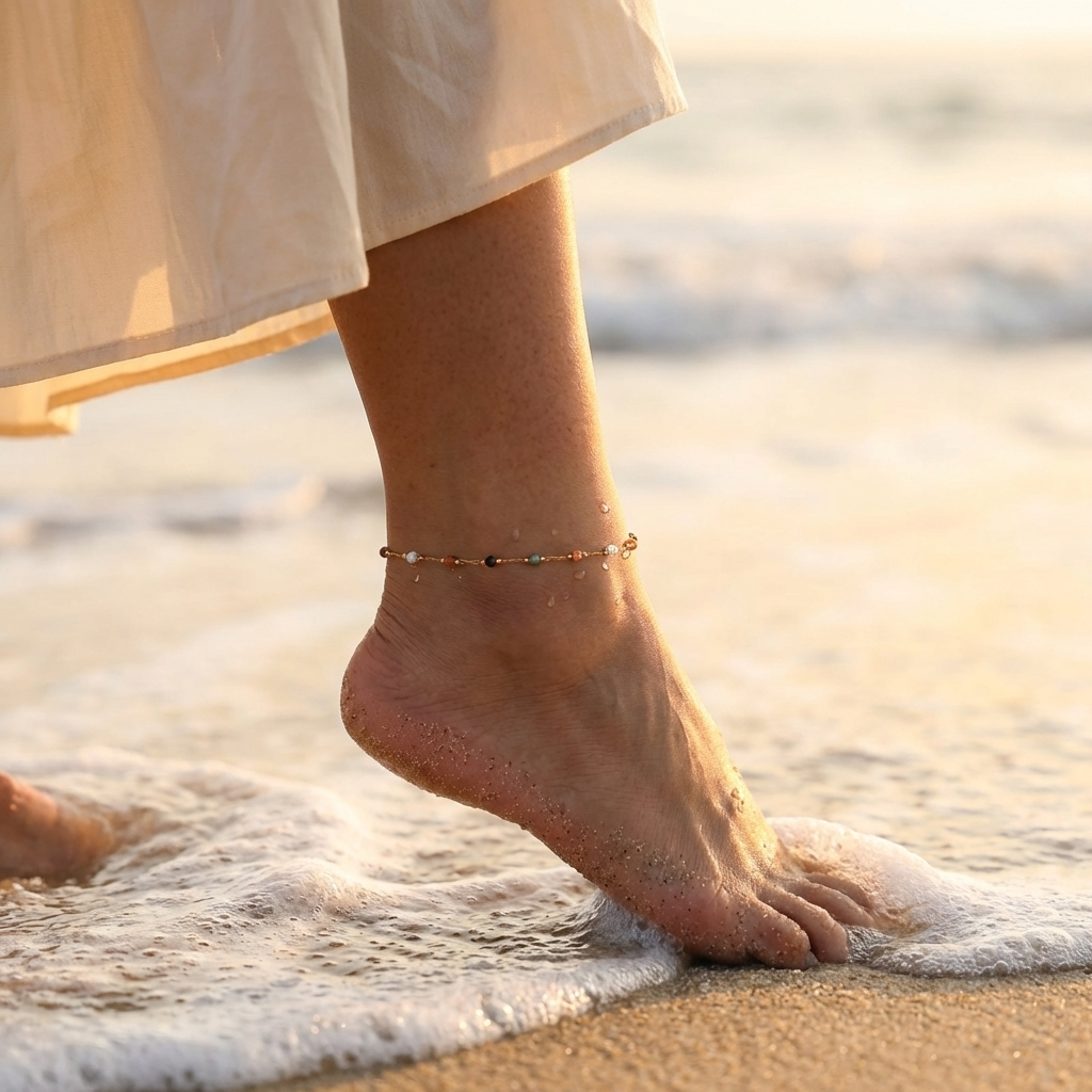 Lyra Prism Bead Anklet