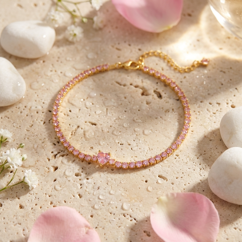 Mila Heart Tennis Bracelet