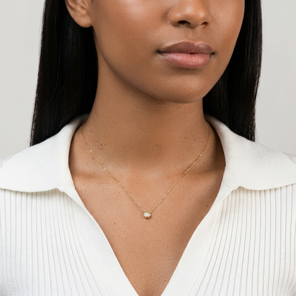 Gia Gold Crystal Charm Necklace