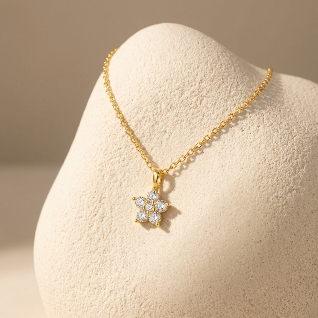 Freya Crystal Flower Necklace