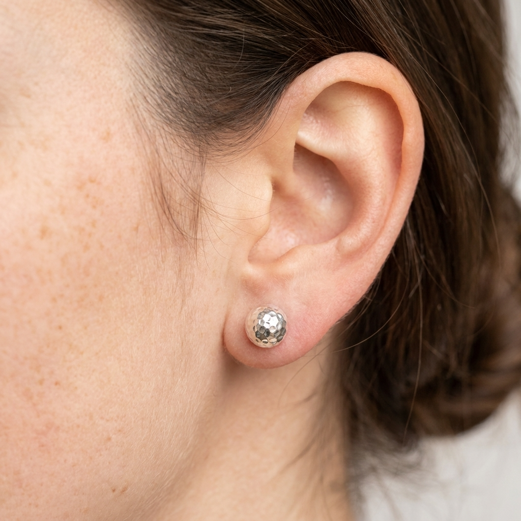 Cleo Silver Dome Earrings