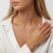 Crystal Lariat Drop Necklace