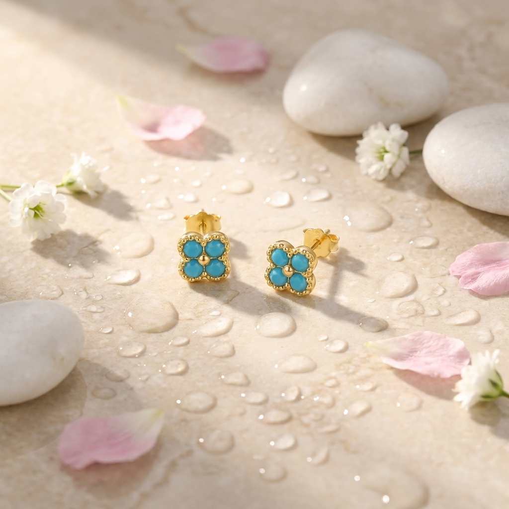 Teya  Aqua Blue Earrings