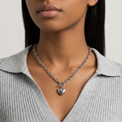 Élodie Silver Heart Necklace