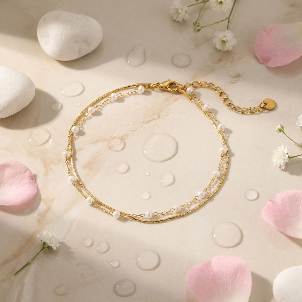 Thalia Pearl Duo Anklet