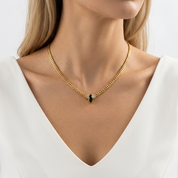 Sleek Noir Herringbone Chain