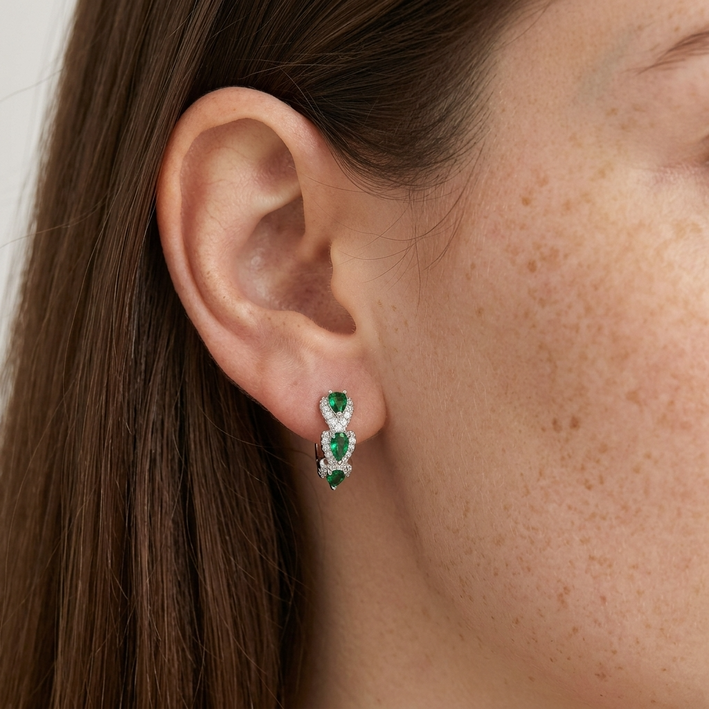 Juliette Emerald Hoops
