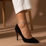 Lucia Silver Cross Anklet