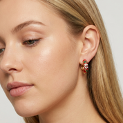 Golden Bloom Hoop Earrings