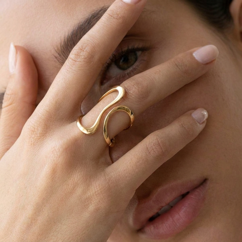 Elina Textured Gold Ring
