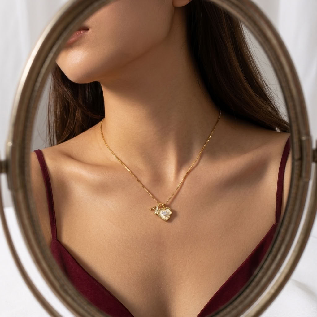 Livia Heart Initial Necklace