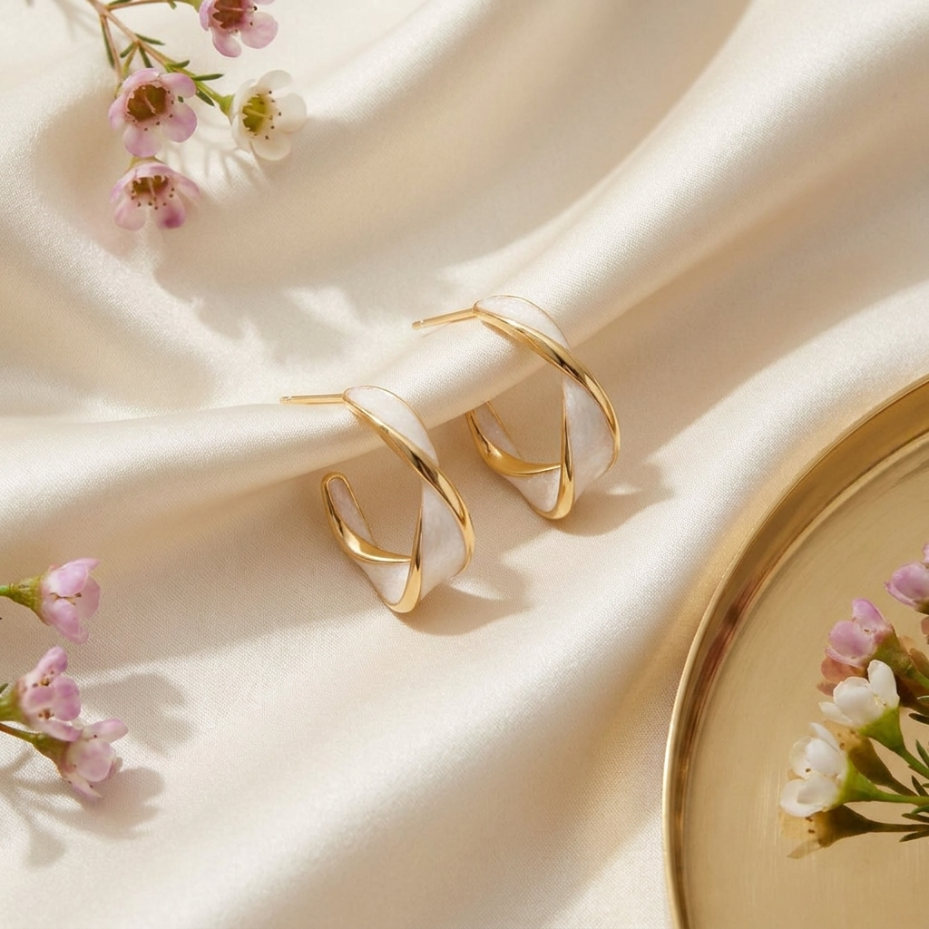 Pearl Twist Statement Hoops
