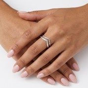 Double Chevron Silver Ring