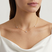 Aria Dainty Crystal Trio Necklace