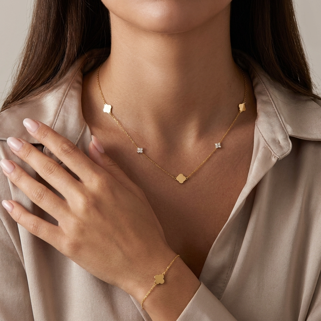 Naya Crystal Clover Necklace