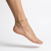 Lucia Gold Cross Anklet