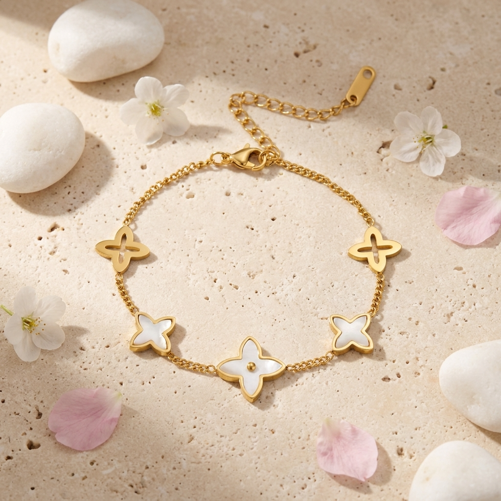 Ivory Bloom Petal Bracelet