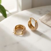 Sienna Cream Huggie Earrings