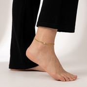 Eden Solitaire Curb Anklet
