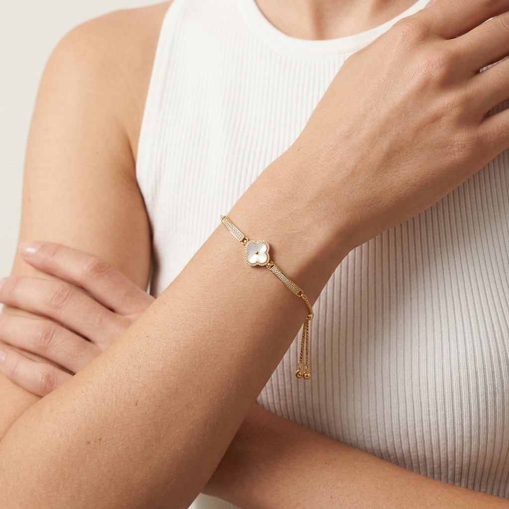 Pearl & Pavé Blossom Bracelet