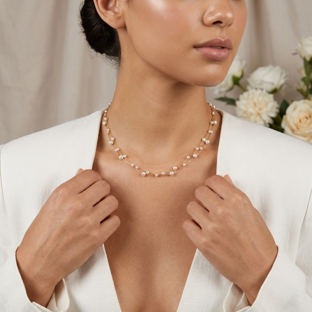 Calla Pearl Layered Necklace