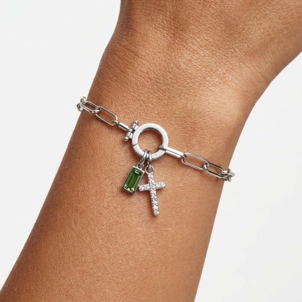 Devotion Paperclip Charm Bracelet