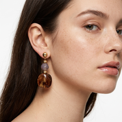 Ivy Brown Marbled Drop Earrings