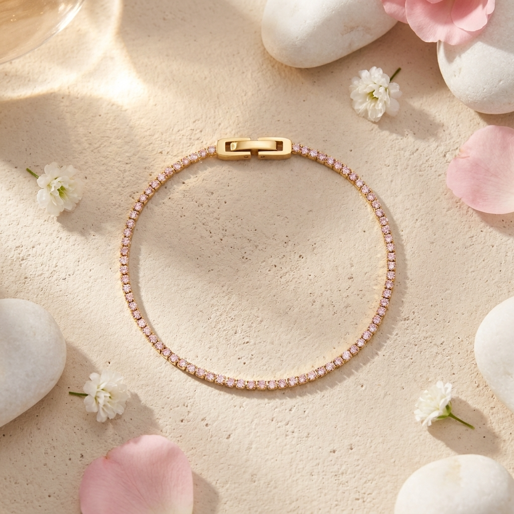 Rose Crystal Gold Bracelet