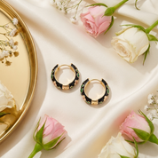 Noir Bloom Gold Hoops