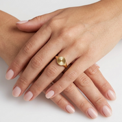 Gold Sunburst Signet Ring