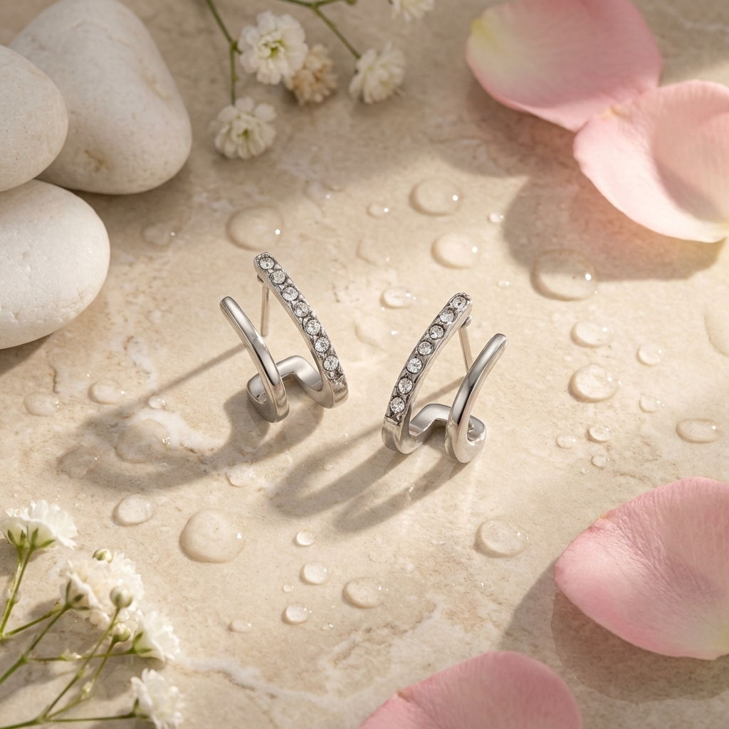 Aurora Crystal Curve Earrings