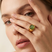 Odette Green Cat's Eye Ring