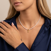 Nova Initial Pearl Necklace