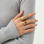 Cleo Chunky Medallion Ring Set