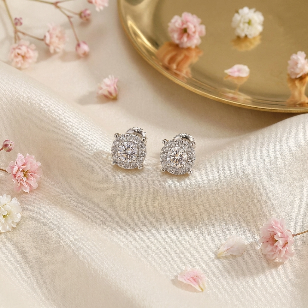 Noor Silver Stud Earrings