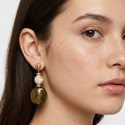 Ivy Green Marbled Drop Earrings