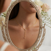Crystal Lariat Drop Necklace