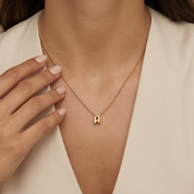 Bubble Initial Pendant Necklace