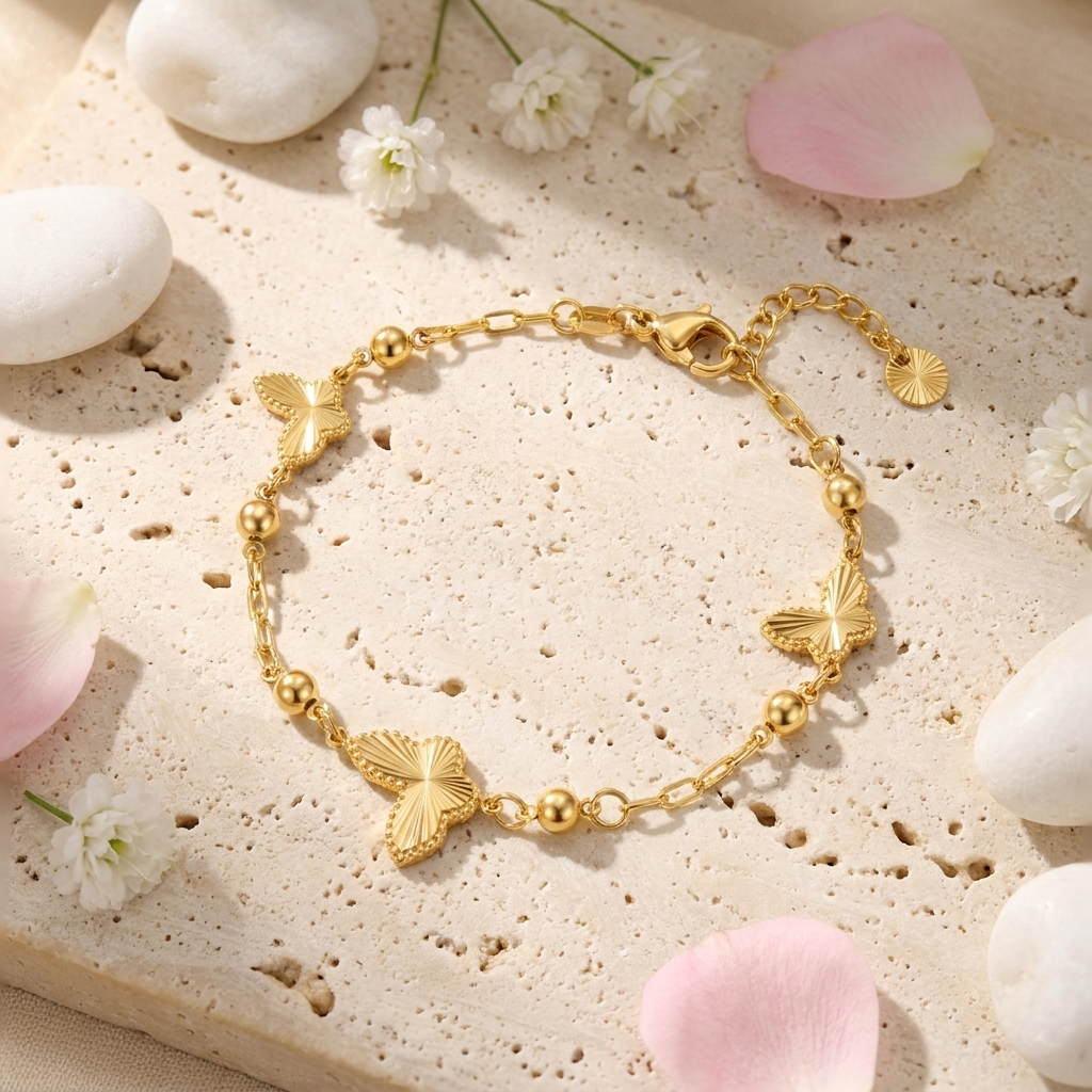 Ariana Butterfly Gold Bracelet