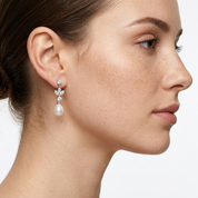 Diana Pearl Drop Silver Earrings