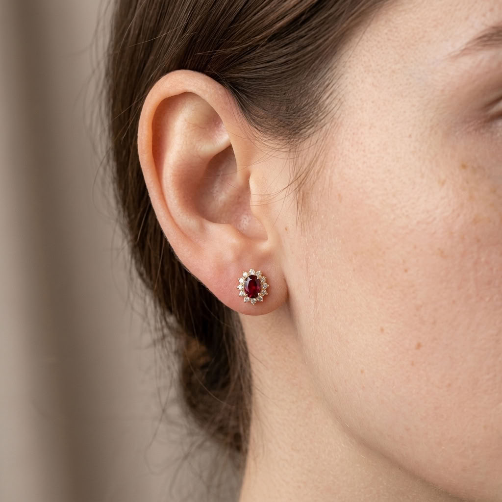 Vintage Halo Stud Earrings