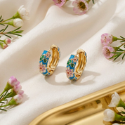 Floral Gold Statement Hoops