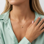 Gia Gold Crystal Charm Necklace