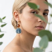 Ivy Blue Marbled Drop Earrings