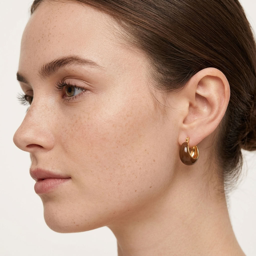 Sienna Espresso Huggie Earrings